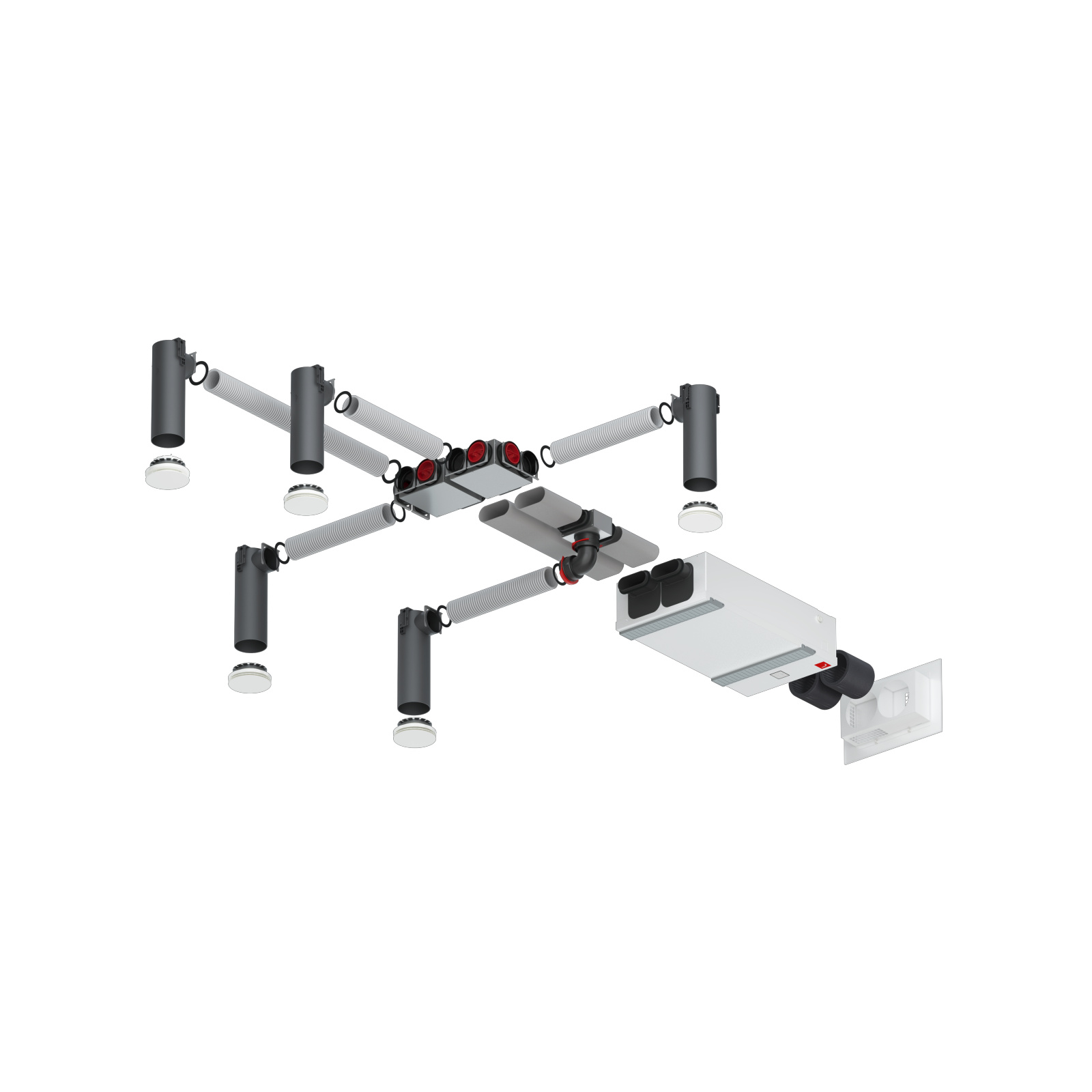 Cut-Out Zehnder ComfoAir Fit 100 Comfortable indoor ventilation Exploded view